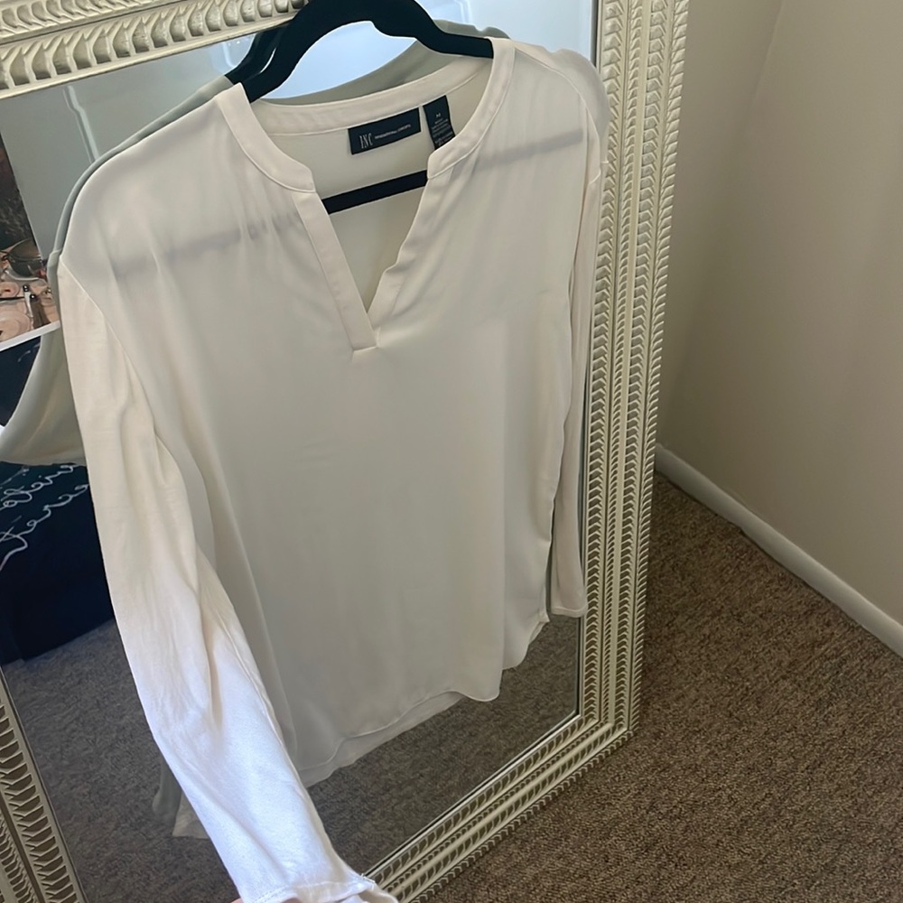 Size m I.N.C Brand white satin shirt